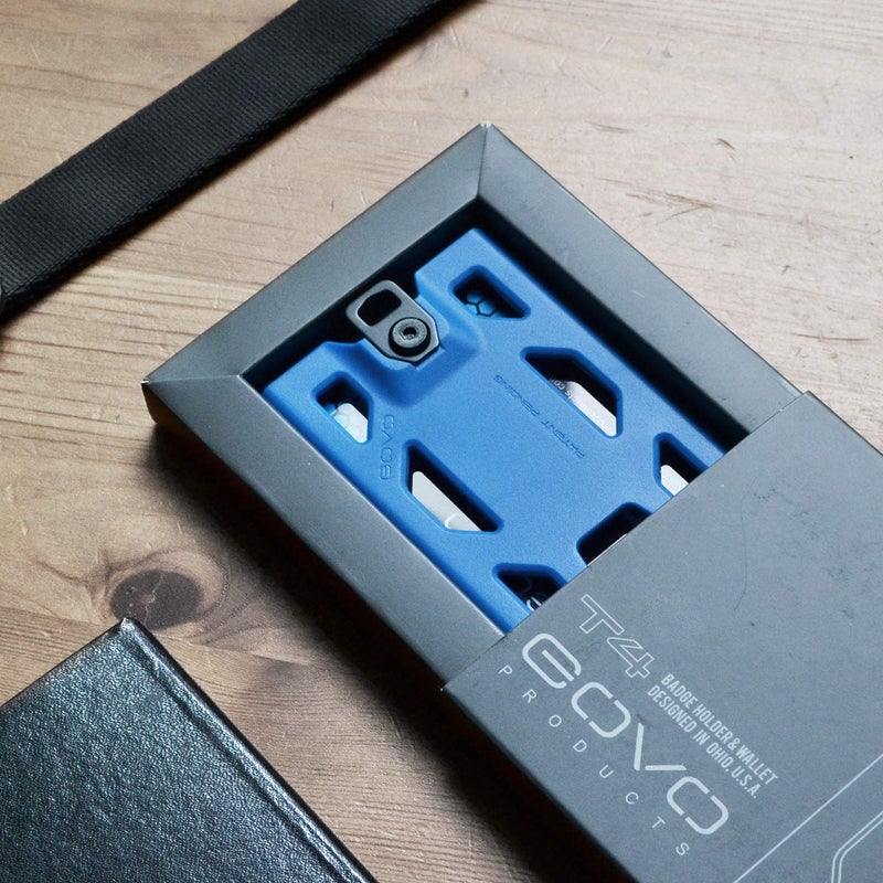 GOVO T4 Badge Holder No-Clip Version - Durable Polycarbonate ID Card Holder Holds 1 to 4 Cards (Blue) - Image 5